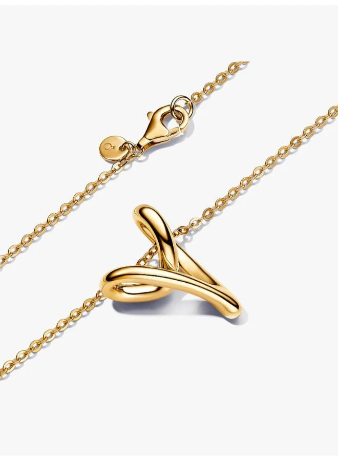 باندورا قلادة بتعليقة قلب مطلية بالذهب